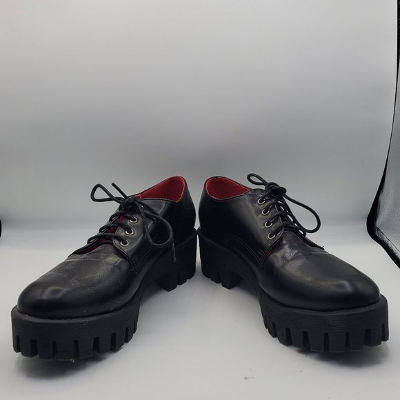 Herstyle Women's Leather Black Platform Shoes Size 7.5 - Picture 5 of 9